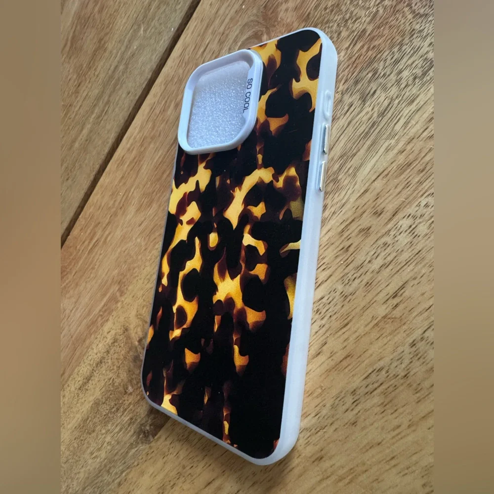 SHEIN Tortoiseshell Pattern Phone Case - Brown & Black